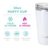Swig Party Cup (24oz) | Shimmer Diamond White