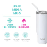 Swig Smaller Mega Mug (30oz) | Shimmer Diamond White