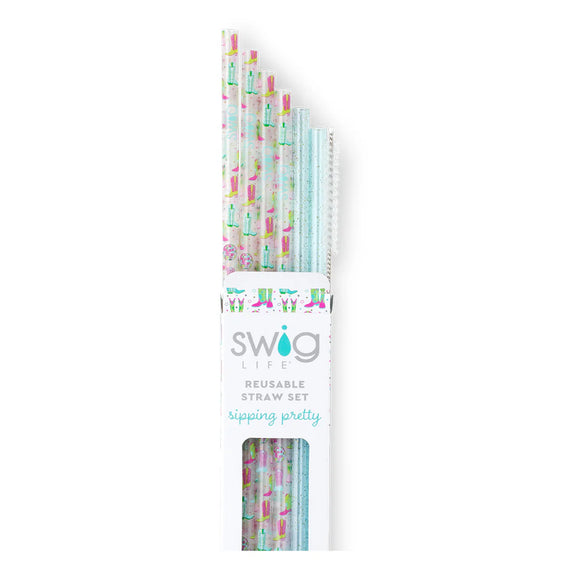 Disco Cowgirl | Reusable Tall Straw Set | Swig