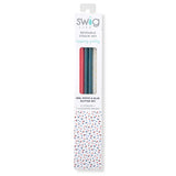 Red, White & Blue Glitter | Reusable Tall Straw Set | Swig