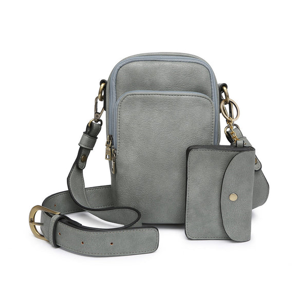 Parker Vegan Leather Crossbody Bag | Earth Grey