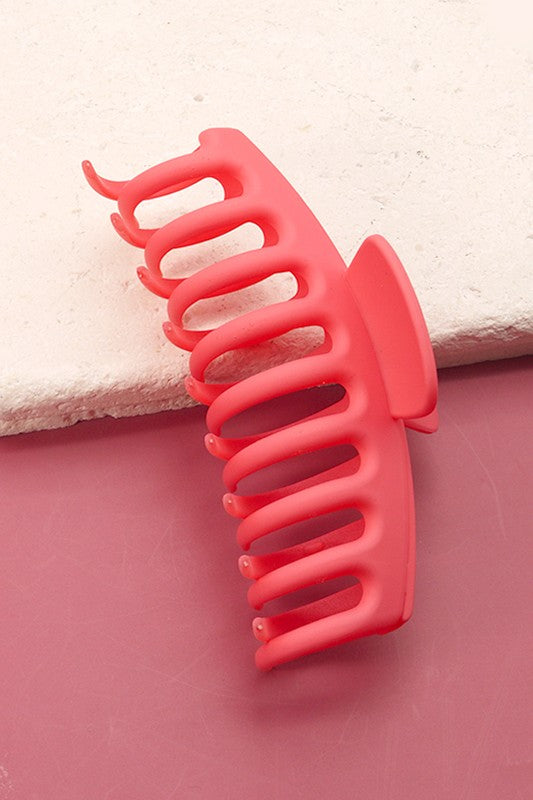 Jumbo Matte French Hair Claw | Hot Pink
