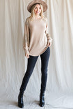 Sequin Contrast Holiday Top | Mocha