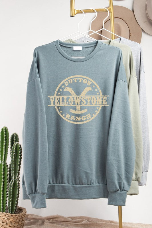 Yellowstone Oversized Sweatshirt | Dusty Blue
