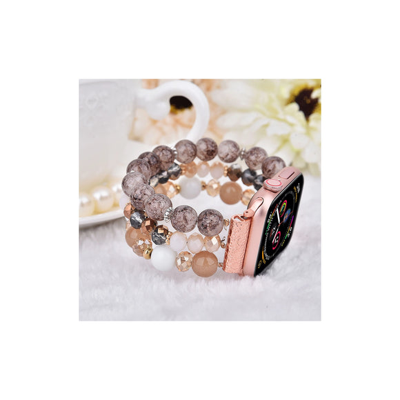 Beaded Watch Band | Rose Gold Coffee Pearl | Various Sizes