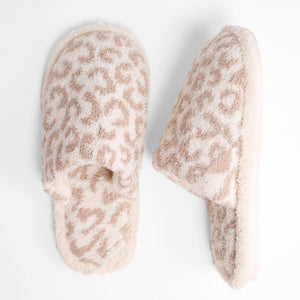 Comfy Luxe Leopard Slippers | Beige