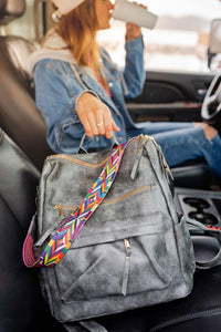 Vegan Leather Backpack | Grey