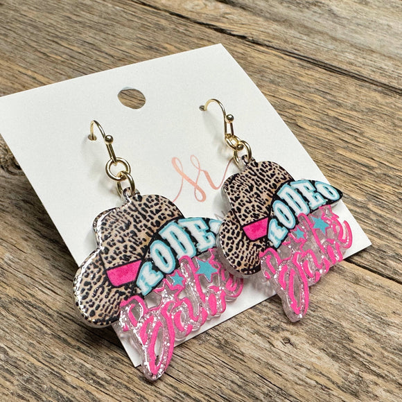 Rodeo Barbie Acrylic Earrings | Leopard
