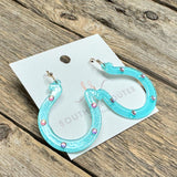 Horseshoe Acrylic Earrings | Turquoise