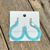 Horseshoe Acrylic Earrings | Turquoise
