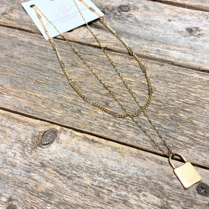 Layered Gold Chain w/ Locket Necklace