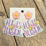 He Is Risen Acrylic Earrings | Pastel