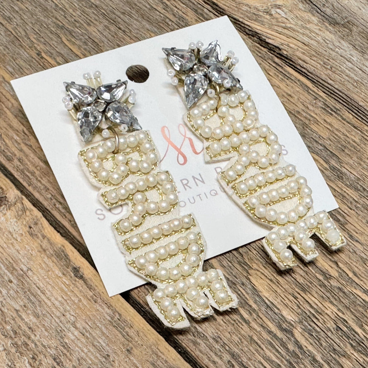 Pearl Bride Seed Bead Earrings