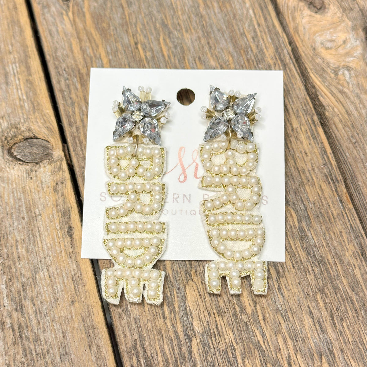 Pearl Bride Seed Bead Earrings