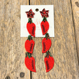 Red Hot Chili Peppers Seed Bead Earrings