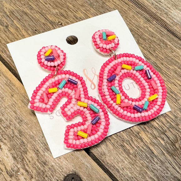30th Birthday Seed Bead Earrings