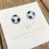 Bubble Sport Stud Earrings | Soccer