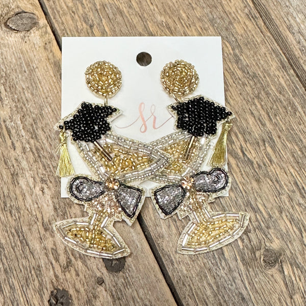 Cheers Graduate Seed Bead Earrings