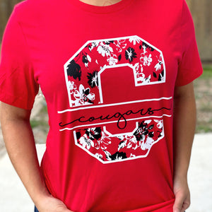 Floral Cougars Tee