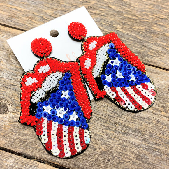 Rockin' America Seed Bead Earrings