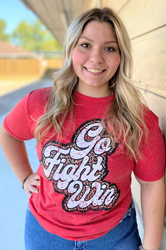Leopard Go Fight Win Tee | Heather Red