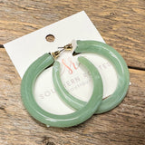 Marbled Acrylic Hoop Earrings | Green