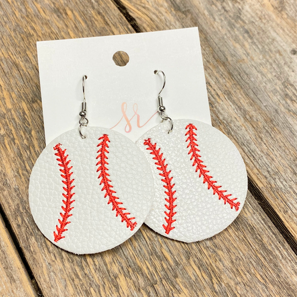 Stitched Baseball Earrings | Circular