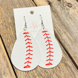 Stitched Baseball Earrings | Teardrop