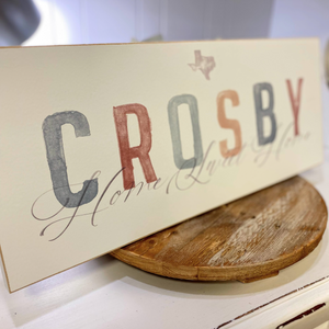 CROSBY Watercolor Home Sweet Home Wooden Sign