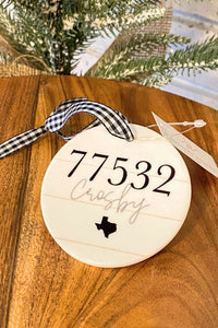 Local 77532 Crosby Texas Ceramic Ornament