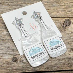 Tequila Acrylic Earrings | White
