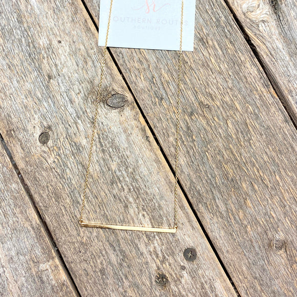Simple Bar Necklace | Gold