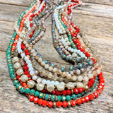 Long Beaded Necklace | Turquoise Green