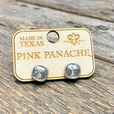 Clear Crystal | 8mm Silver Studs | Pink Panache