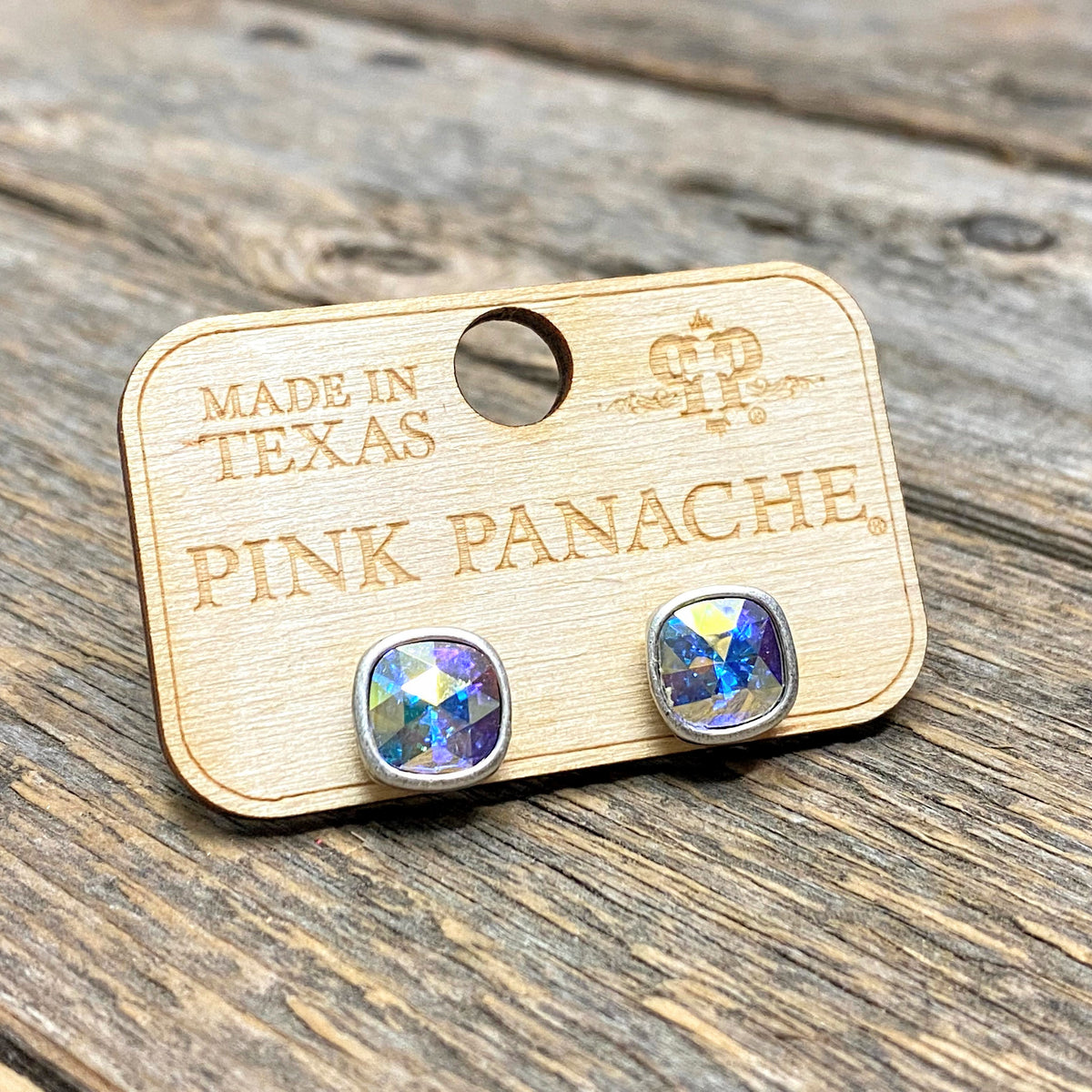 AB Silver | 8mm Silver Studs | Pink Panache