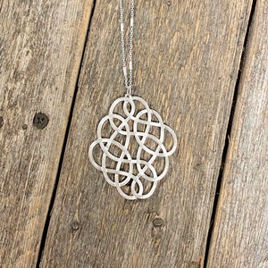 Long Filigree Necklace | Silver
