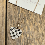 Checker Heart Necklace | Gold