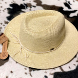 C.C Gold Shimmer Panama Hat | Natural