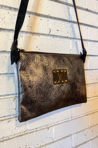 Upcycled Gypsy Bag | Embossed Gunmetal