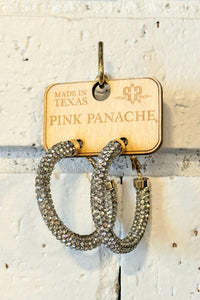 Crystal Hoop Earrings | Clear | Pink Panache