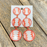 Baseball Trio | Acrylic Large Statement Earrings