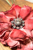 Vintage Velvet Flower Hat Pin | Rose