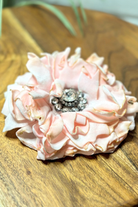 Vintage Velvet Flower Hat Pin | Pink