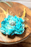 Vintage Silk Flower Hat Pin | Turquoise