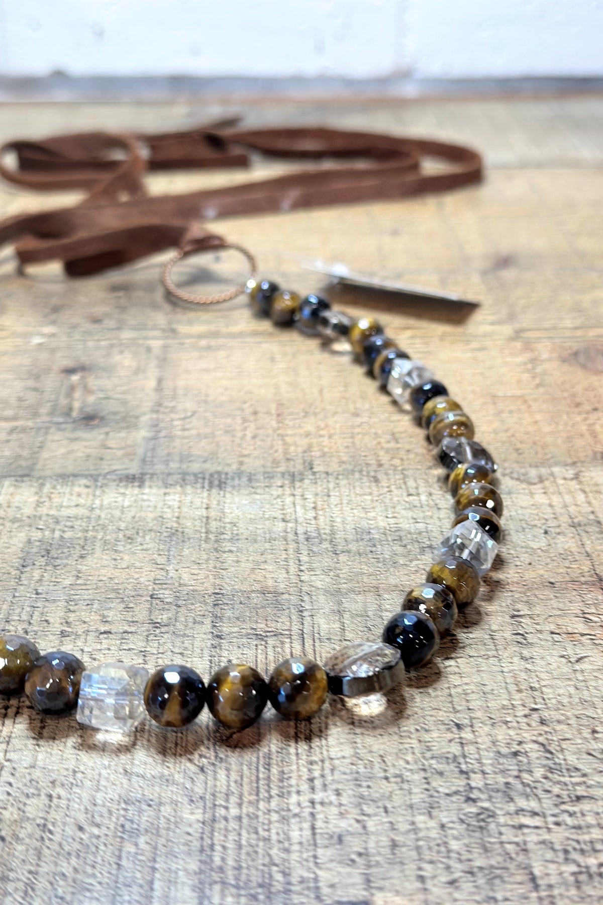 One-Of-A-Kind Hand Strung Bead Hat Band #06