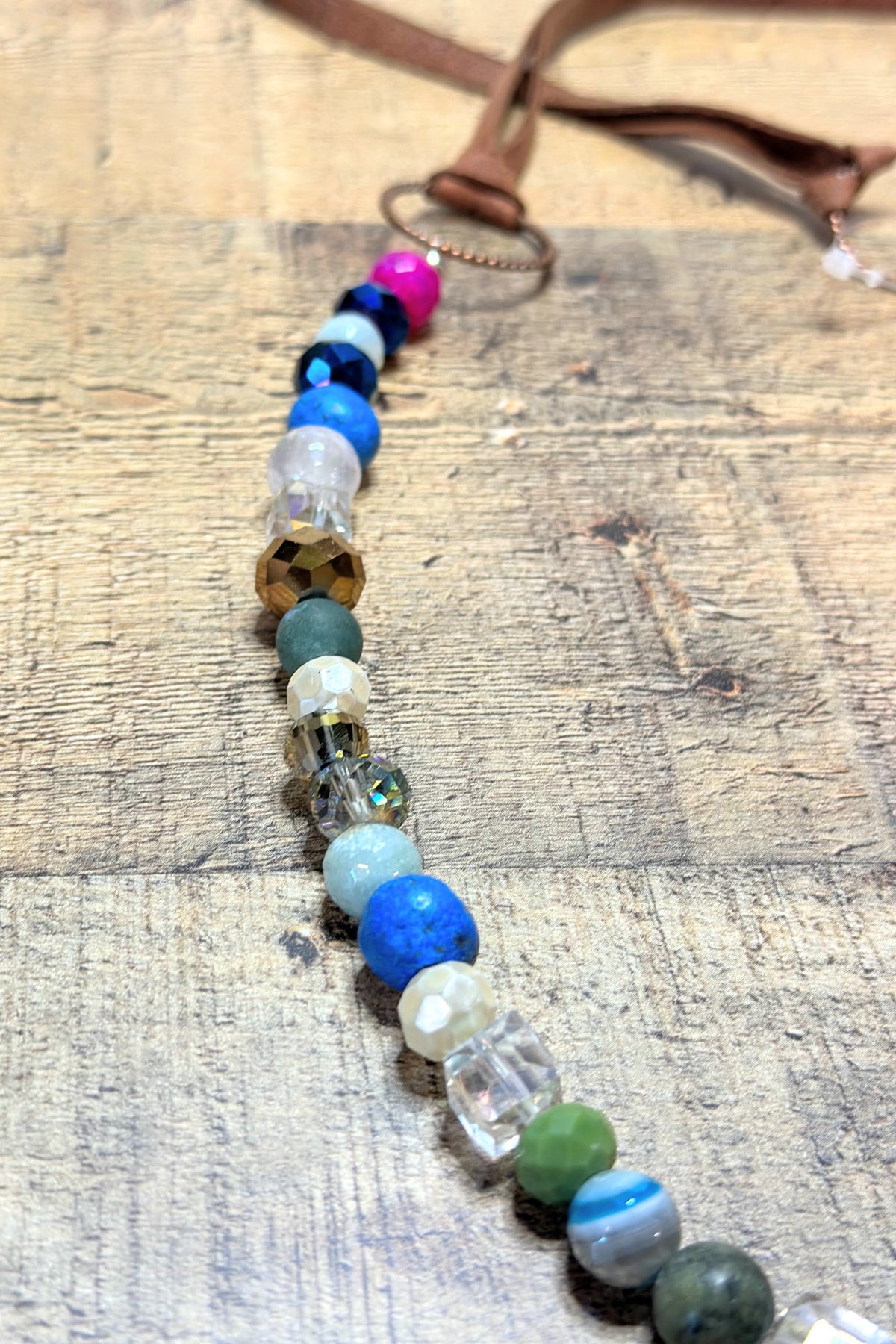 One-Of-A-Kind Hand Strung Bead Hat Band #03