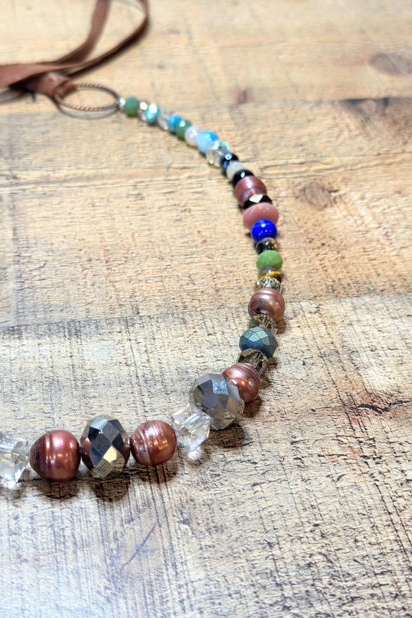 One-Of-A-Kind Hand Strung Bead Hat Band #01