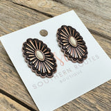 Concho Large Stud Earrings | Copper