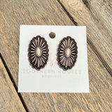 Concho Large Stud Earrings | Copper
