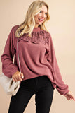 Mulberry Lace Mock Neck Top